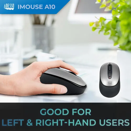 Vista 3 de iMouse - Mouse óptico inalámbrico A10, tecnología RF de 2.4 GHz, 800/1200/1600 DPI, uso de mano derecha e izquierda, con nano receptor, compatible