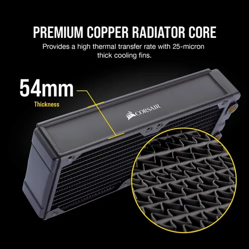 Vista 4 de Corsair Hydro X Series XR7 - Radiador de refrigeración por agua (9.449 in)
