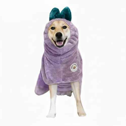 Vista 10 de DERPYCHAPPY Bata de Toalla Premium para Perros y Albornoz para Perros para Secar Perros Hecho en Corea Toalla de Baño de Microfibra Súper