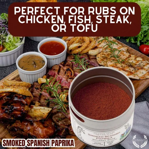 Vista 6 de Pimentón español ahumado, sin OMG, empaquetado en latas magnéticas, sostenible, cultivado en Estados Unidos, totalmente natural, no irradiado