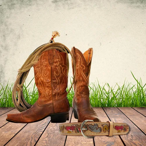 Vista 2 de Cinturón decorativo de piel para fiesta mexicana diseños tallados y pintados ropa de vaquero occidental para hombres y mujeres regalos temáticos