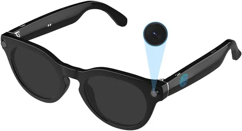 Vista 8 de Al - Lentes inteligentes, lentes de cámara de 8 MP con traducción en tiempo real y análisis de objetos, grabación de video HD 1080P, no requiere