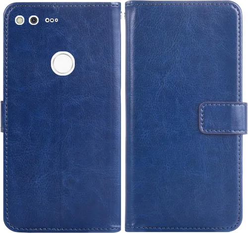 Vista 4 de Asuwish Compatible con Google Pixel 1 Wallet Case Protector de pantalla de vidrio templado y cubierta de cuero con tapa para tarjetero, accesorios