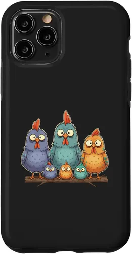 Vista 29 de Chicken: My Cluck Crew, Three Big Hens + Four Tiny Chicks Case for iPhone 16