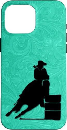 Vista 18 de iPhone 11 Barril Carreras Caballo En Turquesa Floral Estuche De Herramientas