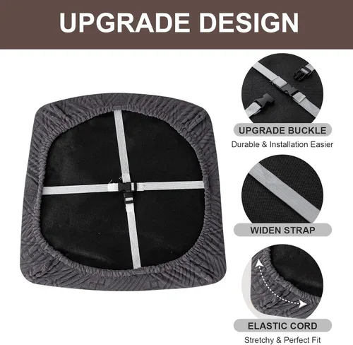 Vista 4 de Genina Fundas Impermeables de Asiento para Silla Fundas de Silla de Comedor Fundas de Asiento Elásticas para Protector de Silla de Comedor Fundas