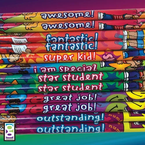 Vista 3 de Geddes - Plumas incentivadoras, con frases para niños. 144 unidades (64244)