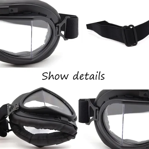 Vista 5 de kucehiup Gafas de aviador vintage para motocicleta