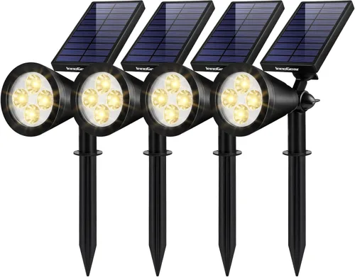 Vista 19 de InnoGear Focos solares, luces solares para exteriores, focos solares para bandera, poste de bandera, impermeable, iluminación de paisaje exterior