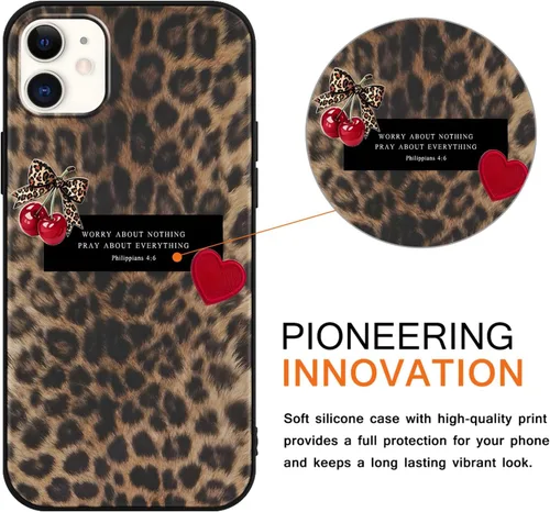 Vista 3 de Paquete de 2 fundas para iPhone 11 de 6.1 pulgadas con frase de fe Estético.