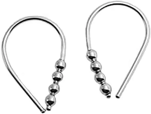 Vista 12 de Aretes pequeños de plata de ley 21 GA de 0.472 in con gancho de arco de herradura