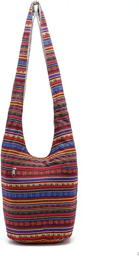 Vista 12 de KARRESLY - Bolso bandolera de algodón bohemio, estilo hippie, hecho a mano