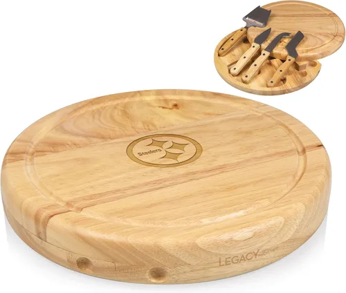 Vista 23 de PICNIC TIME NFL Circo Juego de Tabla de Quesos y Cuchillos - Juego de Tabla de Charcutería - Tabla de Cortar de Madera