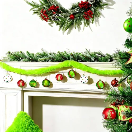 Vista 7 de Adornos de bola de Navidad brillantes para árbol de Navidad, 46 piezas, inastillables, bolas colgantes para decoración navideña, bolas de elfo