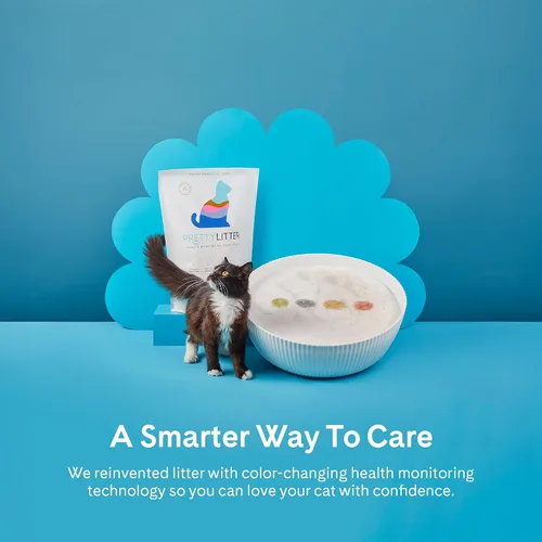 Vista 3 de PrettyLitter - Arena para gatos con monitoreo de la salud (aloe tranquilo, no aglutinante), ligera y de bajo seguimiento, cristales de gel de sílice