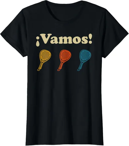 Vista 34 de Camiseta Vamos Padel Player Sport en Español Retro Hombre