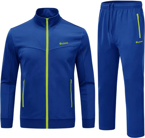 Vista 10 de Rdruko Conjunto Deportivo de 2 Piezas para Hombre, Traje Deportivo con Cremallera Completa, Sudaderas Deportivas para Gimnasio, Ropa Deportiva Gris