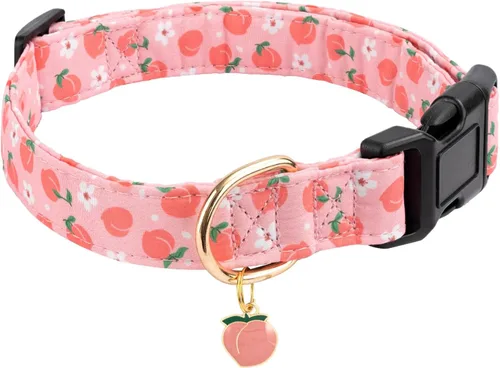 Vista 22 de Collar de algodón para perro, suave y lindo con diseño estampado de limón para hembras, hembras, machos, collar de mascota con hebilla ajustable
