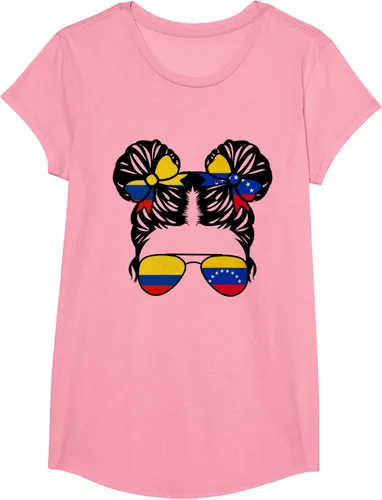 Vista 76 de Camiseta Half Colombian Half Venezolan Girl Colombia Kids Heritage, Gris