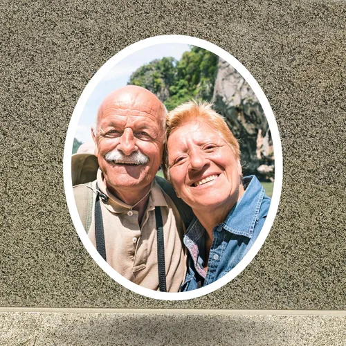 Vista 18 de Azulejo fotográfico de cerámica conmemorativo personalizado Italia – Cuadro ovalado de porcelana impermeable de 1 pulgada para lápidas y tumbas