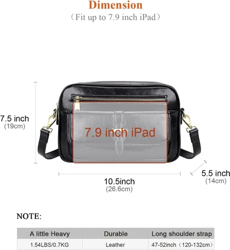 Vista 3 de Over Earth Leather Crossbody Purses Messenger Bag for Women with Double Main Pockets