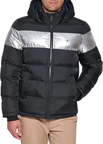 Vista 11 de Tommy Hilfiger - Chaqueta acolchada con capucha de relleno alternativo para hombre (tallas estándar y para personas grandes y altas)