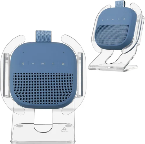 Vista 9 de Soporte de escritorio para altavoz portátil Bose SoundLink Micro 2, soporte de altavoz acrílico, soporte de mesa con soporte base antideslizante