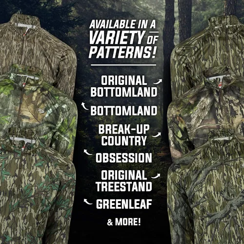Vista 6 de Mossy Oak Camo - Camiseta de caza para hombre, ligera, con cremallera de 14