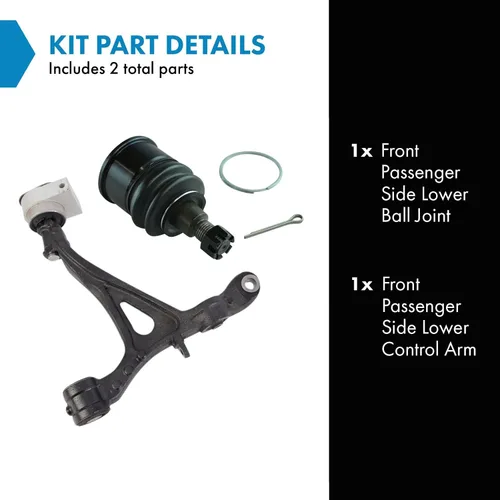 Vista 525 de Conjunto de Brazo de Control Inferior Delantero y Junta Esférica TRQ para Lado del Conductor y del Pasajero 2 Piezas Compatible con Ford Mustang GT