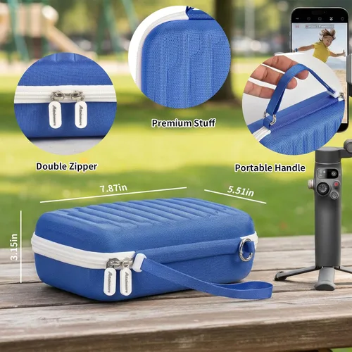 Vista 5 de Estuche rígido para DJI Osmo Mobile 7/7P/8 Gimbal, solo caso - azul