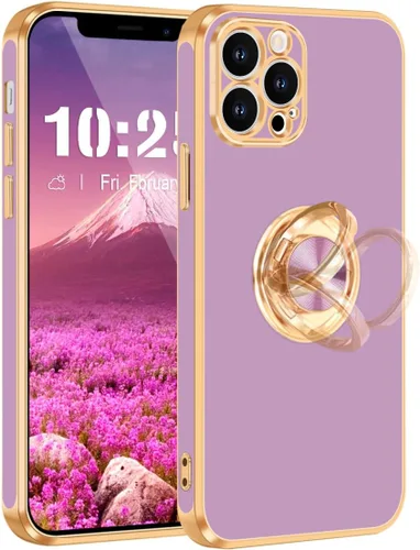Vista 11 de Fingic Funda para iPhone 12 Pro, funda para iPhone 12 Pro con soporte de anillo, ajuste delgado, soporte de automóvil, protección a prueba