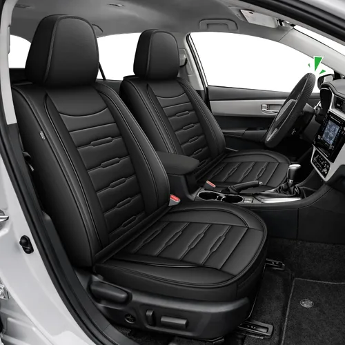 Vista 9 de AOMSAZTO RAV4 - Fundas de asiento delantero de cuero para Toyota RAV4 2019 2020 2021 2022 2023 2024 2025 LE, XLE, XLE Premium, Limited con Línea roja