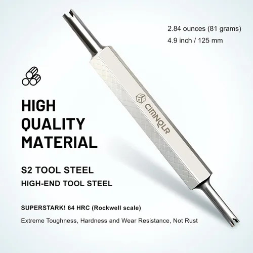 Vista 2 de Kit de herramientas de extracción de vástago de válvula de neumático, incluye herramienta de extracción de núcleo de válvula Presta mejorada