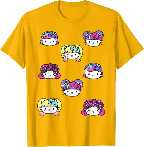 Vista 56 de hello kitty Kawaii Multi peinado Tee, Azul (Heather blue)