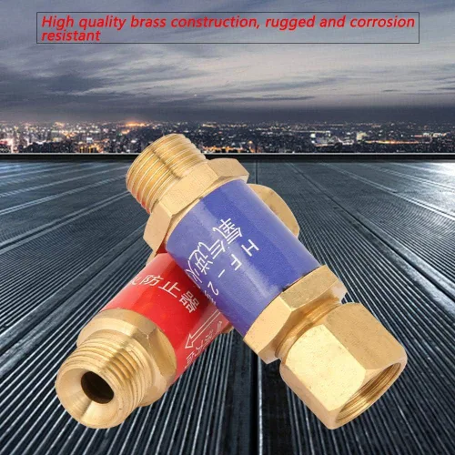 Vista 2 de Válvula antirretorno de oxígeno-acetileno, 1,5 oxígeno-acetileno antirretorno para equipos de soldadura de gas para hogares privados