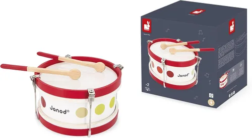 Vista 6 de Janod Conjunto de música infantil de tambor de madera de confeti - A partir de 2 años - J07608
