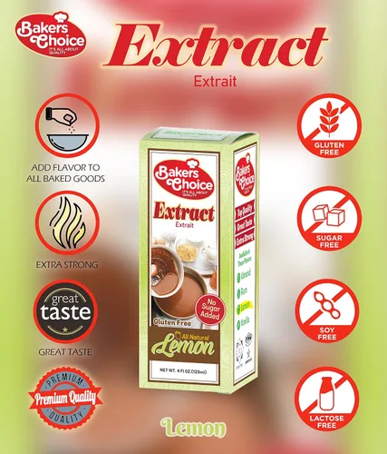 Vista 2 de Baker's Extracto de limón, 4 onzas. Extracto de limón totalmente natural sin azúcar para hornear y cocinar, sin gluten, sin lácteos, Kosher