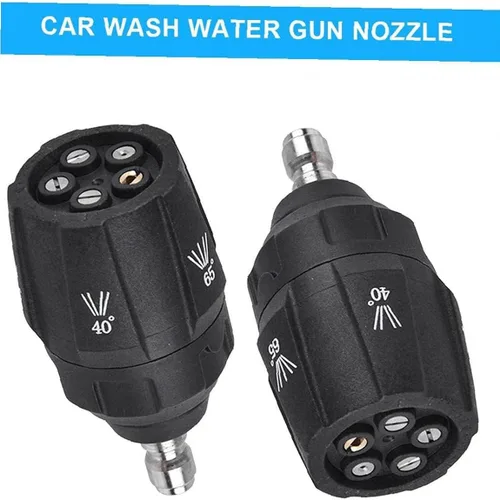 Vista 3 de Lavadora a presión 5 en 1 Rotación Turbo Punta de boquilla ajustable 4000 psi y 1/4 pulgadas de conexión rápida Adaptador de pistola de lavado a