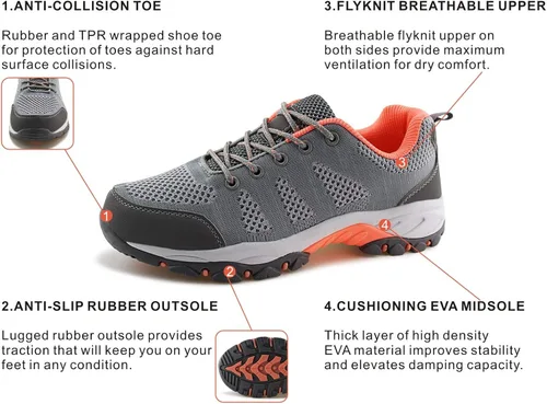 Vista 3 de JABASIC Women Hiking Shoes Breathable Mesh Athletic Outdoor Sneakers