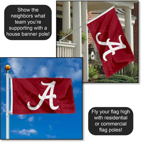 Vista 3 de College Flags & Banners Co. Bandera de la universidad grande de la Universidad de Bama de Alabama Crimson Tide