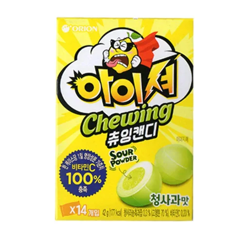 Vista 3 de Orion Iciou Super Sour - Caramelo suave masticable sabor manzana verde (paquete de 2, 2.96 oz)