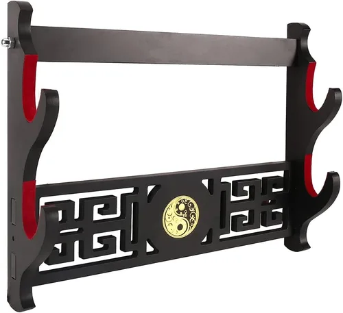 Vista 13 de Soporte para espada Katana - Soporte de pared acolchado de terciopelo Kirin de 1 nivel, soporte de Katana Samurái, soporte de exhibición de espada