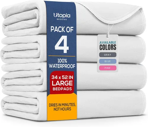 Vista 22 de Utopia Bedding Almohadillas lavables reutilizables 18" x 24" (Paquete de 4), almohadillas de cama impermeables de alta absorción para incontinencia
