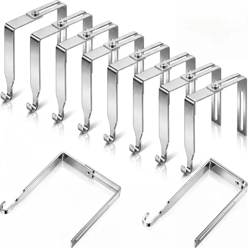 Vista 20 de Amylove 4 ganchos ajustables para cubículos, ganchos universales de metal para cubículos, para colgar puertas, ajustables para adaptarse a paneles