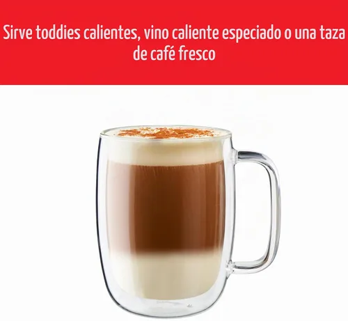 Vista 3 de ZWILLING Sorrento Plus Juego de 2 tazas de vidrio de doble pared para café con leche, 15 oz, 450 ml