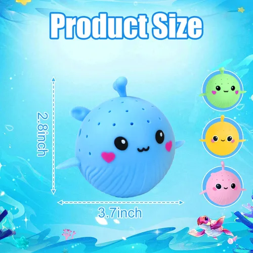 Vista 3 de 4 bolas de agua de delfines, juguetes sensoriales flotantes para aliviar el estrés para niños, pelotas de agua para niños pequeños, juguetes