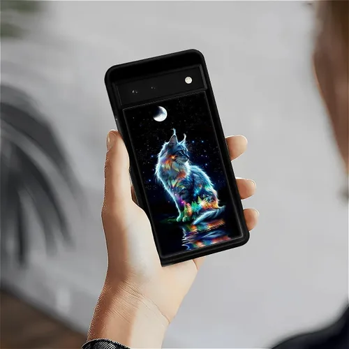 Vista 1772 de Compatible con Google Pixel 4A 5G Mobile Case Creative Acrylic Panel trasero Silicona Protección Grip especialmente diseñado para Google Pixel 4A 5G