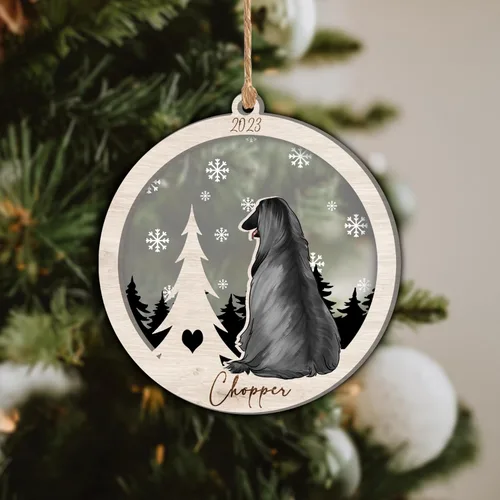 Vista 2 de Nazenti Adorno de Navidad conmemorativo personalizado, regalo personalizado de recuerdo de perro, condolencias por pérdida de mascotas, sabueso