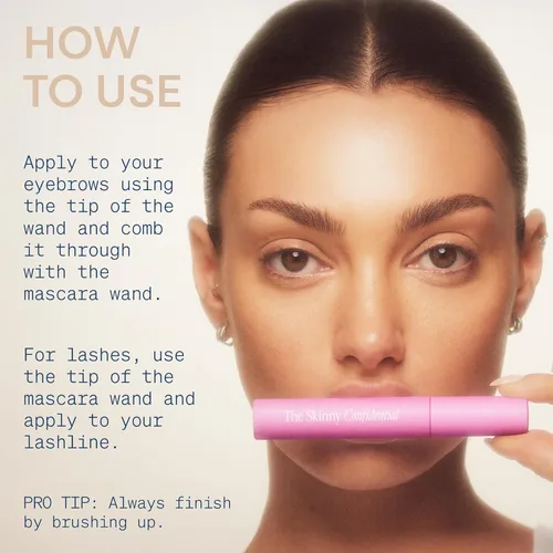 Vista 5 de The Skinny Confidential Suero para cejas y pestañas con péptido para cejas y pestañas – Refina tus cejas con sujeción durante todo el día – Suero