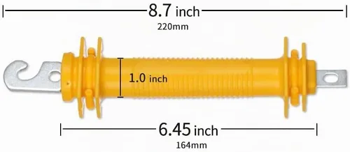 Vista 2 de 5PCS Cerca Eléctrica Sintética Rubbergate Goma Puerta Manija, Gancho De Acero Estampado Pesado, Amarillo